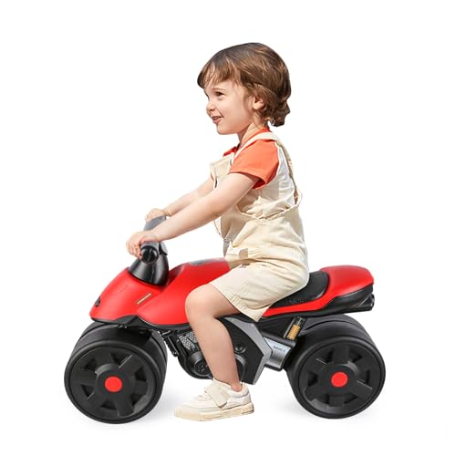 Motorrad, Laufmotorrad, Kinderspielzeug, Roller für Kinder von 1 bis 4 Jahren, mit permanenter Dekoration, breite Kunststoffräder und Tragegriff für Eltern von OHMG