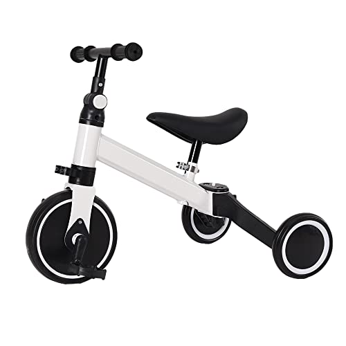 OHMG 3-in-1 Kinderfahrrad, Dreirad fr Kinder, Laufrad mit Pedalen, umbaubar mit 3 EVA-Rdern (wei) von OHMG