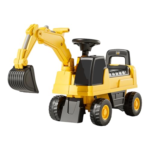 OHMG Sitzbagger mit eingebautem Ablagefach,Bagger Kinder,Kinderbagger mit Horn,Sandbagger,Rutscher Bagger,Schaufelbagger, Aufsitzbagger für Kinder ab 3 Jahren (50 * 30 * 60cm) von OHMG