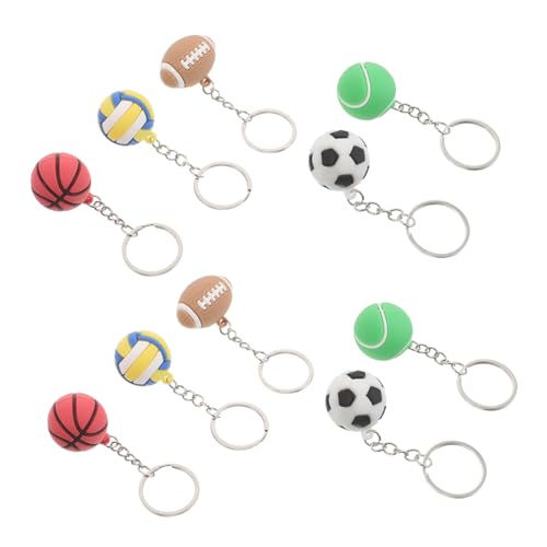 OHPHCALL 10stücke Teiliges Set Kreativer Sport Schlüsselanhänger Mini Fußball Basketball Volleyball Tennis Rugby Schlüsselringe Für Sportliebhaber Und Party Mitgebsel OHPHCALL 10stücke Teiliges Set Kreativer Sport Schlüsselanhänger Mini Fußball Basketball Volleyball Tennis Rugby Schlüsselringe Für Sportliebhaber Und Party Mitgebsel von OHPHCALL