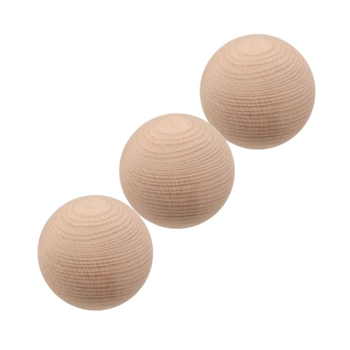 OHPHCALL 3Stücke Teiliges Holz Golfball Set für Rasenspiele Buchenholzbälle für Outdoor Freizeitaktivitäten für Familienunterhaltung und Spaß im Freien von OHPHCALL