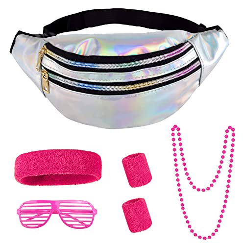 Bauchtasche Kinder 6 Pcs 80er Jahre Bauchtasche Bauchtasche Fasching Retro Bauchtasche Gürteltasche Kinder Bauchtasche Damen Festival Bauchtasche Silber Mit Halskette Brille Stirnband Handgelenkriemen Bauchtasche Kinder 6 Pcs 80er Jahre Bauchtasche Bauchtasche Fasching Retro Bauchtasche Gürteltasche Kinder Bauchtasche Damen Festival Bauchtasche Silber Mit Halskette Brille Stirnband Handgelenkriemen von OHSN