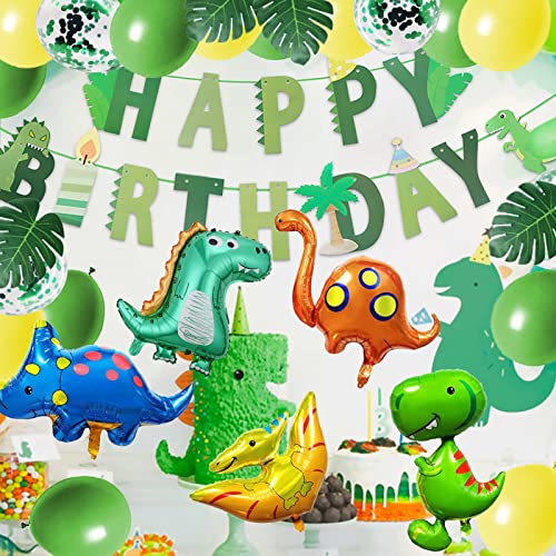 Dino Geburtstag Deko 26PCS Dino Luftballon Dinosaurier Geburtstag Deko Dinosaurier Geburtstag Deko Dinosaurier Luftballons Folienballon für Dschungel Boys Girls Geburtstag Party Jungen 1 2 3 4 Jahre von OHSN