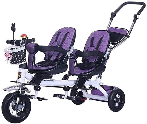 Dreirad Kinderdreirad Doppeltes leichtes Kinderdreirad Kinder 3-Rad-Dreiradfahrrad mit Korb, Baby-Kleinkind-Doppelsitzwagen für 1-7 Jahre alt (Farbe: 8) (1) von OHaGin