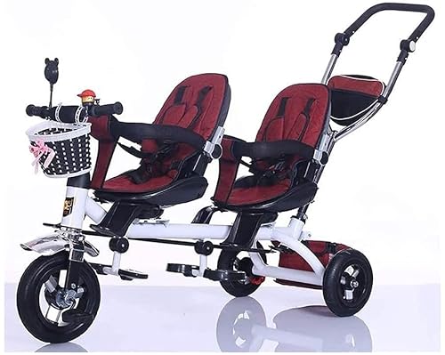 Dreirad Kinderdreirad Doppeltes leichtes Kinderdreirad Kinder 3-Rad-Dreiradfahrrad mit Korb, Baby-Kleinkind-Doppelsitzwagen für 1-7 Jahre alt (Farbe: 8) (6) von OHaGin