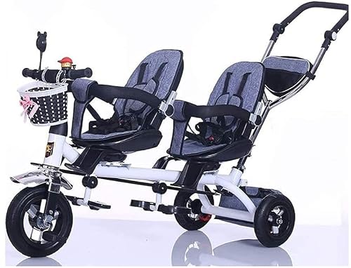 Dreirad Kinderdreirad Doppeltes leichtes Kinderdreirad Kinder 3-Rad-Dreiradfahrrad mit Korb, Baby-Kleinkind-Doppelsitzwagen für 1-7 Jahre alt (Farbe: 8) (8) von OHaGin