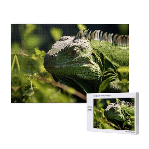 A Thinking Green Iguana 1000 Erwachsenenpuzzles – herausfordernde Puzzles, perfekt für Spieleabende – fertige Puzzle-Größen von 29,5 x 19,7 cm von OIBNKCN
