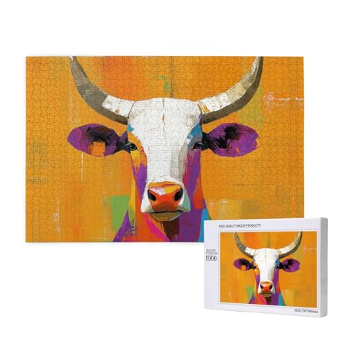 Abstrakter Antilopenkopf 1000 Erwachsenenrätsel – herausfordernde Puzzles, perfekt für Spieleabende – fertige Puzzle-Größen von 29,5 x 19,7 cm von OIBNKCN
