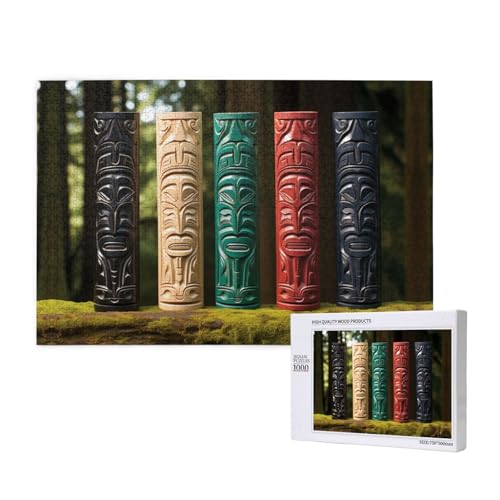 Abstrakter mysteriöser Stifthalter mit 1000 Puzzles für Erwachsene – herausfordernde Puzzles – perfekt für Spieleabende – fertige Puzzle-Größen 29,5 x 19,7 cm von OIBNKCN