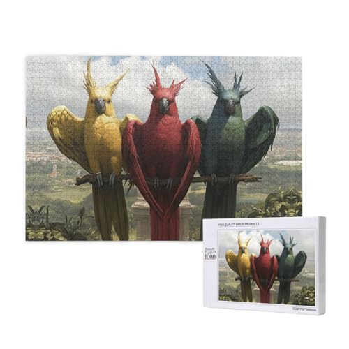 Bunte Eule 1000 Puzzles für Erwachsene - herausfordernde Puzzles, perfekt für Spieleabende - fertige Puzzle-Größe 29,5 x 19,7 von OIBNKCN
