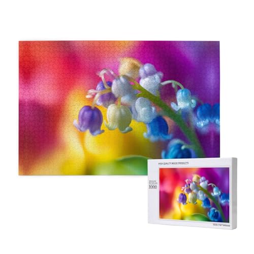 Bunte Linglong Flower 1000 Erwachsenen-Puzzles – herausfordernde Puzzles, perfekt für Spielabende – fertige Puzzle-Größen von 29,5 x 19,7 cm von OIBNKCN