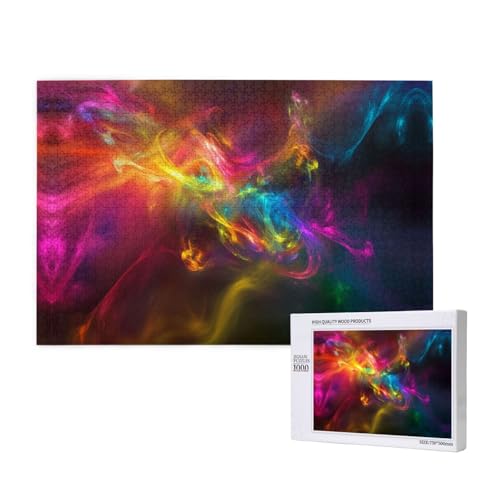 Buntes und schillerndes Licht, 1000 Puzzles für Erwachsene, herausfordernde Puzzles, perfekt für Spieleabende, fertige Puzzle-Größen von 29,5 x 19,7 cm von OIBNKCN