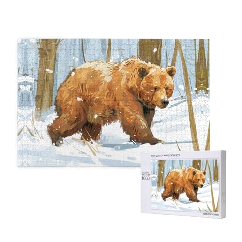 Cartoon-Teddybären 1000 Puzzles für Erwachsene, herausfordernde Puzzles, perfekt für Spieleabende, fertige Puzzle-Größen von 29,5 x 19,7 cm von OIBNKCN