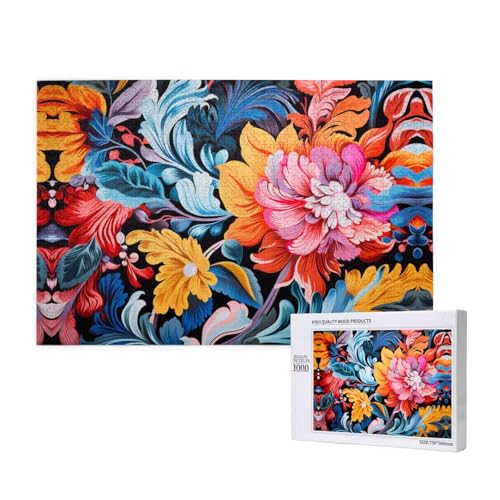 Colorful Jasmine 1000 Erwachsenenpuzzles – herausfordernde Puzzles, perfekt für Spieleabende – fertige Puzzle-Größen von 29,5 x 19,7 cm von OIBNKCN