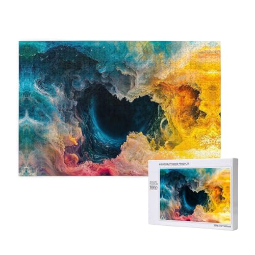 Colorful Mysterious Waves 1000 Adult Puzzles - Challenging Puzzles, Perfect for Game Nights - Completed Puzzle Sizes of 29.5 x 19.7 von OIBNKCN