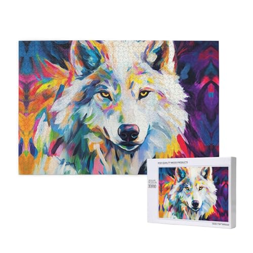 Colorful Samoyed 1000 Adult Puzzles - Challenging Puzzles, Perfect for Game Nights - Completed Puzzle Sizes of 29.5 x 19.7 von OIBNKCN