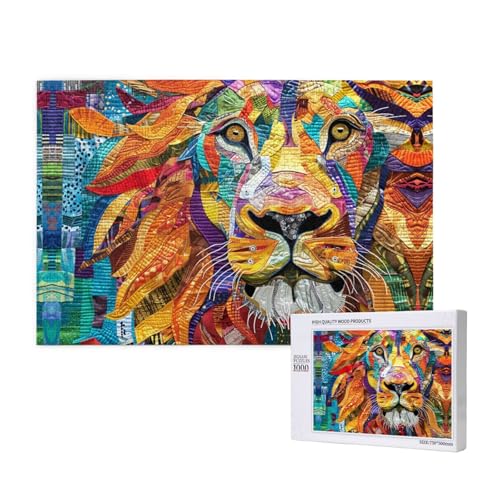 Colorful and Solemn Tiger 1000 Adult Puzzles - Challenging Puzzles, Perfect for Game Nights - Completed Puzzle Sizes of 29.5 x 19.7 von OIBNKCN