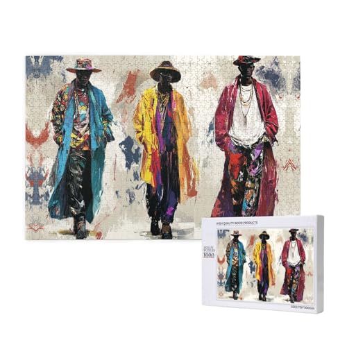 Coole bunte Rock-Figur 1000 Erwachsenen-Puzzles – herausfordernde Puzzles, perfekt für Spielabende – fertige Puzzle-Größen von 29,5 x 19,7 cm von OIBNKCN