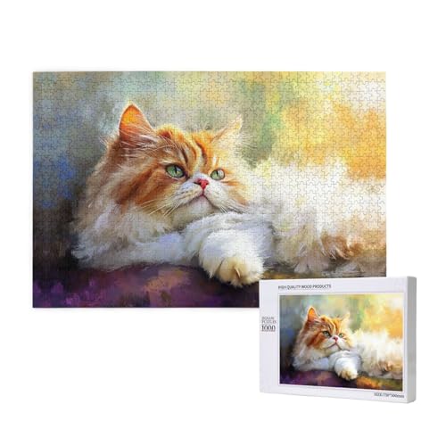 Cute Little Cat Lost 1000 Adult Puzzles - Challenging Puzzles, Perfect for Game Nights - Completed Puzzle Sizes of 29.5 x 19.7 von OIBNKCN