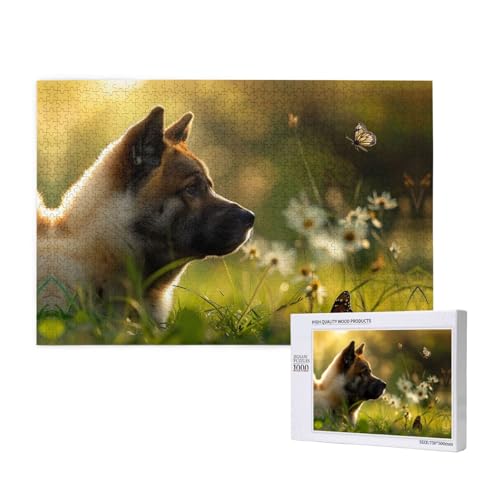 Entzückender kleiner Hund 1000 Erwachsenenpuzzles – herausfordernde Puzzles, perfekt für Spieleabende – fertige Puzzle-Größen von 29,5 x 19,7 cm von OIBNKCN
