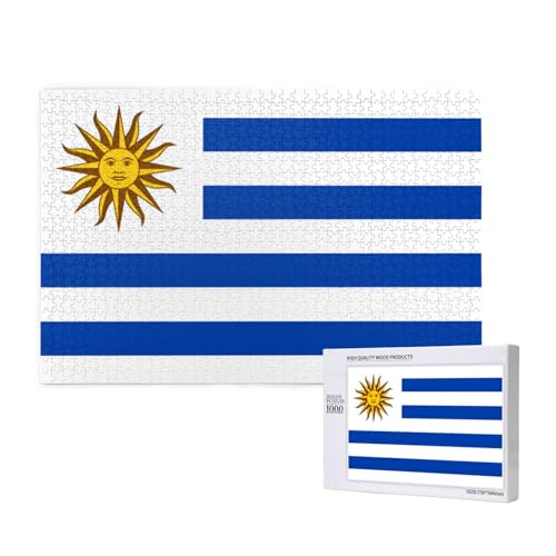 Flagge von Uruguay 1000 Erwachsenen-Puzzles – herausfordernde Puzzles, perfekt für Spieleabende – fertige Puzzle-Größen von 29,5 x 19,7 cm von OIBNKCN