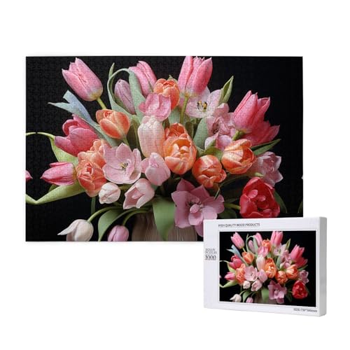 Flowers Bouquet 1000 Erwachsenen-Puzzles – Herausfordernde Puzzles, perfekt für Spieleabende – fertige Puzzle-Größen von 29,5 x 19,7 cm von OIBNKCN
