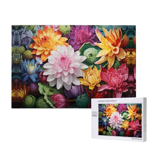 Flowers Clustered Together 1000 Adult Puzzles - Challenging Puzzles, Perfect for Game Nights - Completed Puzzle Sizes of 29.5x19.7 von OIBNKCN
