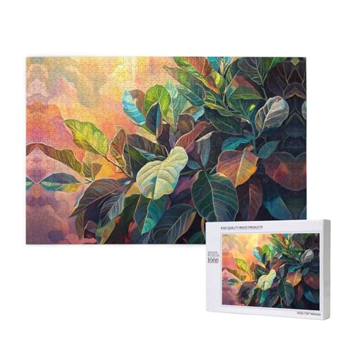 Glänzende Blätter, 1000 Puzzles für Erwachsene, herausfordernde Puzzle, perfekt für Spieleabende, komplette Puzzle-Größen von 75 x 50 cm Glänzende Blätter, 1000 Puzzles für Erwachsene, herausfordernde Puzzle, perfekt für Spieleabende, komplette Puzzle-Größen von 75 x 50 cm von OIBNKCN
