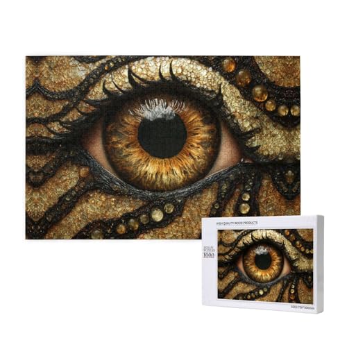 Golden Mysterious Eyes 1000 Puzzles für Erwachsene, herausfordernde Puzzle, perfekt für Spieleabende, komplette Puzzle-Größen von 75 x 50 cm von OIBNKCN