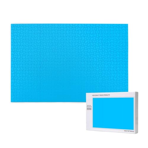 Hellblaue Farbe, 1000 Erwachsenen-Puzzles, anspruchsvolle Puzzles, perfekt für Spieleabende, fertige Puzzle-Größen von 29,5 x 19,7 cm von OIBNKCN