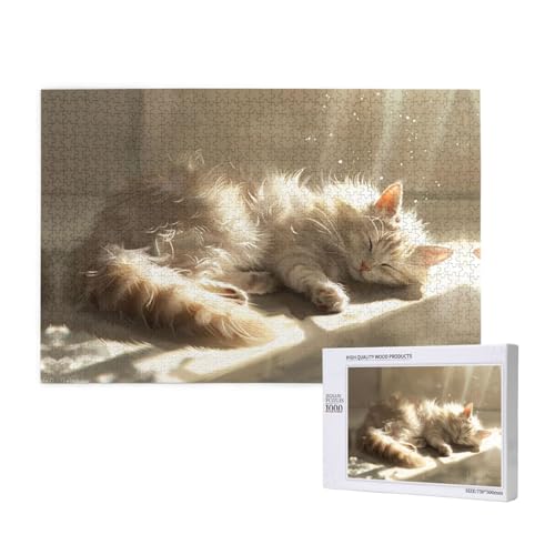 Lazy Little Cat 1000 Puzzles für Erwachsene, herausfordernde Puzzles, perfekt für Spieleabende, fertige Puzzle-Größen von 29,5 x 19,7 cm Lazy Little Cat 1000 Puzzles für Erwachsene, herausfordernde Puzzles, perfekt für Spieleabende, fertige Puzzle-Größen von 29,5 x 19,7 cm von OIBNKCN