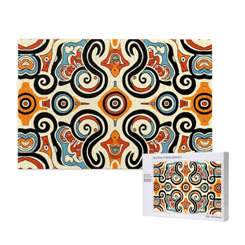 Muster voller Farben, 1000 Puzzles für Erwachsene, anspruchsvolle Puzzles, perfekt für Spieleabende, fertige Puzzle-Größen von 29,5 x 19,7 cm von OIBNKCN