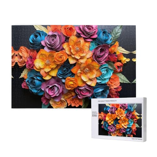 Mysterious Colorful Bouquet 1000 Adult Puzzles - Challenging Puzzles, Perfect for Game Nights - Completed Puzzle Sizes of 29.5 x 19.7 von OIBNKCN