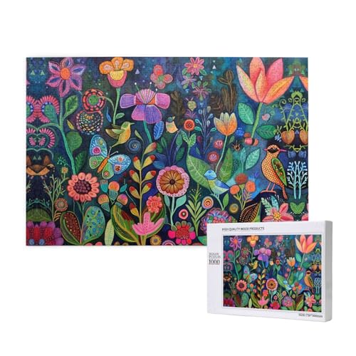 Mysterious Flowers 1000 Puzzles für Erwachsene - herausfordernde Puzzles, perfekt für Spieleabende - fertige Puzzle-Formate von 29,5 x 19,7 von OIBNKCN