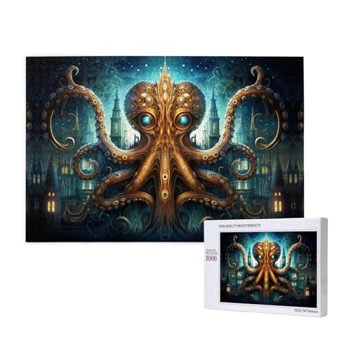 Mysterious Magic Octopus 1000 Erwachsene Puzzles - Herausfordernde Puzzles, perfekt für Spieleabende - Fertige Puzzle-Größen von 29,5 x 19,7 von OIBNKCN