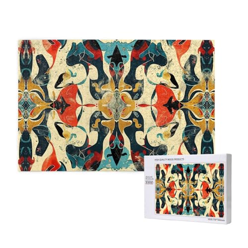 Mysterious Symmetrical 1000 Adult Puzzles - Challenging Puzzles Perfect for Game Nights - Completed Puzzle Sizes of 29.5 x 19.7 von OIBNKCN