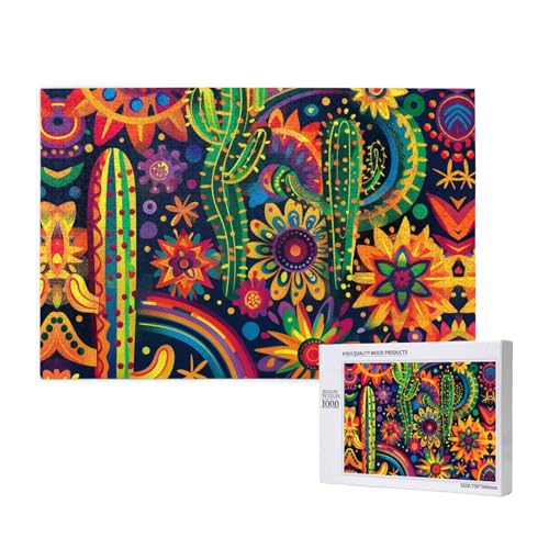 Mysterious and Abstract Cactus 1000 Adult Puzzles - Challenging Puzzles, Perfect for Game Nights - Completed Puzzle Sizes of 29.5x19.7 von OIBNKCN