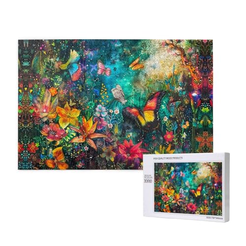Mysterious and Beautiful Garden 1000 Erwachsenenpuzzles – Herausfordernde Puzzles, perfekt für Spieleabende – fertige Puzzle-Größen von 29,5 x 19,7 cm von OIBNKCN