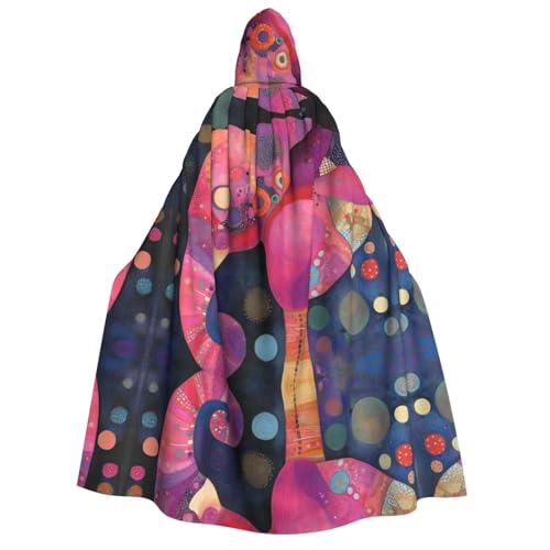 OIBNKCN Abstrakter farbiger Elefanten-Bademantel mit Kapuze für Erwachsene, Männer und Frauen, Weihnachts-Kapuzenpullover, Umhang, Rollenspiel-Kostüme von OIBNKCN