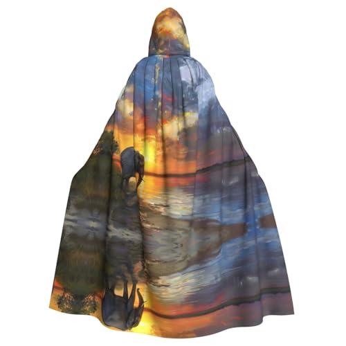 OIBNKCN Afrikanische Elefanten, die einen Spaziergang am Meer unter Sonnenuntergang machen. Geeignet für Männer und Frauen, Kapuzenmäntel für Erwachsene, Umhang, Ritter, stilvolle und coole OIBNKCN Afrikanische Elefanten, die einen Spaziergang am Meer unter Sonnenuntergang machen. Geeignet für Männer und Frauen, Kapuzenmäntel für Erwachsene, Umhang, Ritter, stilvolle und coole von OIBNKCN