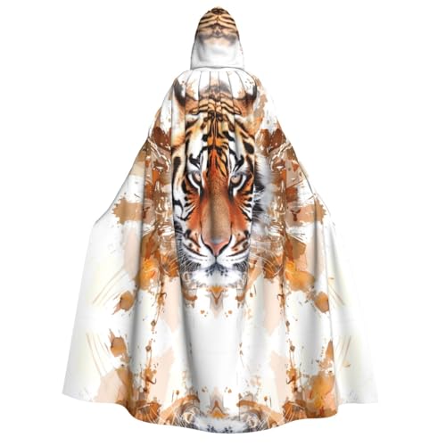 OIBNKCN Afrikanischer Tiger Halloween Kapuzenmantel für Erwachsene Männer Frauen Weihnachten Hoodies Umhang Rollenspiel Kostüme von OIBNKCN