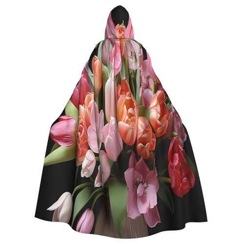 OIBNKCN Blumenstrauß mit Kapuze für Damen und Herren, langlebiger und stilvoller schwarzer Umhang mit Kapuze für Halloween, Cosplay und mehr. von OIBNKCN