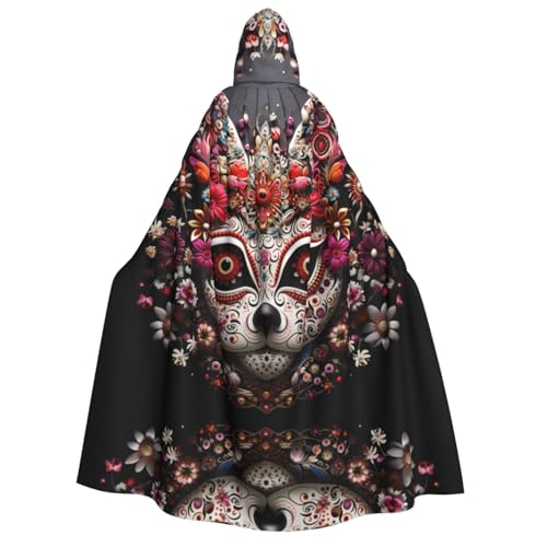 OIBNKCN Böse Blume Kätzchen Halloween Kapuzenmantel für Erwachsene Männer Frauen Weihnachten Hoodies Umhang Rollenspiel Kostüme von OIBNKCN