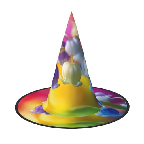 OIBNKCN Bunter Linglong Blumenhut für Halloween, Hexenhut, perfekt für Frauen, Männer, Hexenhut, Dekoration zum Aufhängen und für Partys OIBNKCN Bunter Linglong Blumenhut für Halloween, Hexenhut, perfekt für Frauen, Männer, Hexenhut, Dekoration zum Aufhängen und für Partys von OIBNKCN