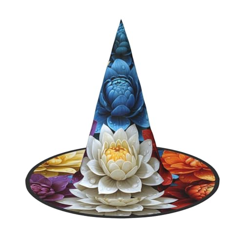 OIBNKCN Bunter Lotus-Hut für Halloween, Hexenhut, perfekt für Frauen, Männer, Hexenhut, Dekoration zum Aufhängen und für Partys OIBNKCN Bunter Lotus-Hut für Halloween, Hexenhut, perfekt für Frauen, Männer, Hexenhut, Dekoration zum Aufhängen und für Partys von OIBNKCN