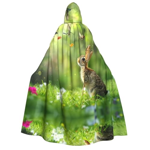 OIBNKCN Das lebhafte kleine Kaninchen Halloween Kapuzenmantel für Erwachsene Männer Frauen Weihnachten Hoodies Umhang Rollenspiel Kostüme von OIBNKCN