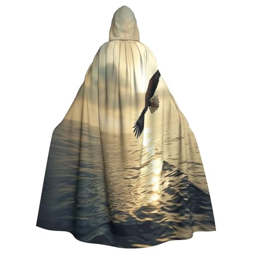 OIBNKCN Der Adler schwebende Kapuzenumhang für Damen und Herren - langlebiger und stilvoller schwarzer Umhang mit Kapuze für Halloween, Cosplay und mehr. von OIBNKCN