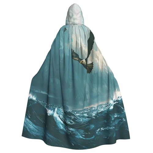 OIBNKCN Der Adler schwebende Kapuzenumhang für Damen und Herren - langlebiger und stilvoller schwarzer Umhang mit Kapuze für Halloween, Cosplay und mehr. von OIBNKCN