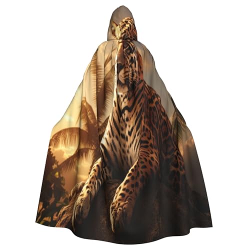 OIBNKCN Der Leopardenumhang mit Kapuze für Damen und Herren - langlebiger und stilvoller schwarzer Umhang mit Kapuze für Halloween, Cosplay und mehr. von OIBNKCN