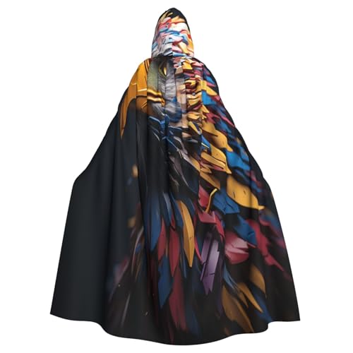 OIBNKCN Der farbige Eulenumhang mit Kapuze für Damen und Herren - langlebiger und stilvoller schwarzer Umhang mit Kapuze für Halloween, Cosplay und mehr. von OIBNKCN